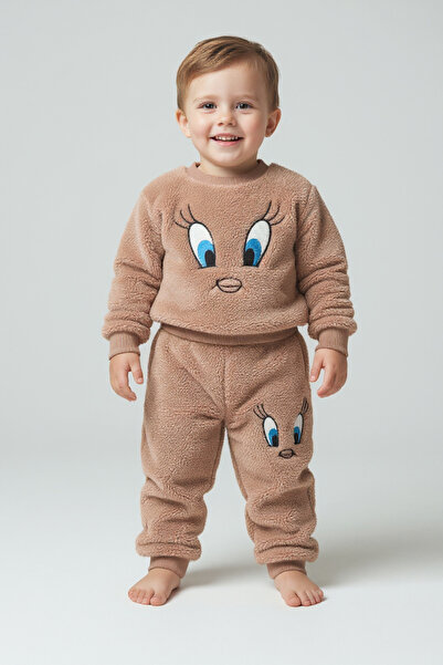 Hirazenmoda Unisex Children's Plush Two-Piece Set – Warm, Soft & Comfortable Loungewear