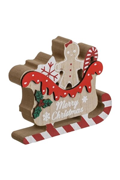 OEM Sanie decorativă de Crăciun cu figurină de turtă dulce și acadele 11 cm