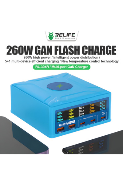 SUNSHINE RL-304R 260 Watt 5 Portlu Akıllı Şarj İstasyonu