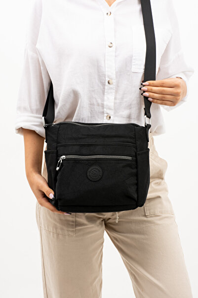 Sanmorris Women's Multi-Compartment Waterproof Crinkle Fabric Adjustable Cros...