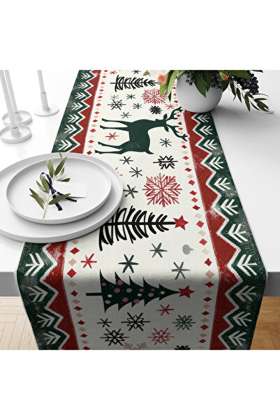 Filamente Digital Printed Runner - New Year / Christmas Patterned - 140X40 cm