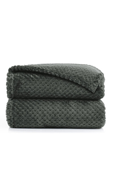 Deco King Modern style blanket with embossed jacquard pattern, Henry, 240 g/m2, 170x210 cm, dark grey