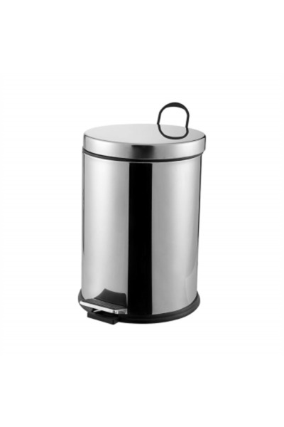 Go İthalat سلة مهملات معدنية كروم بسعة 12 لتر من بيدالي (5250)