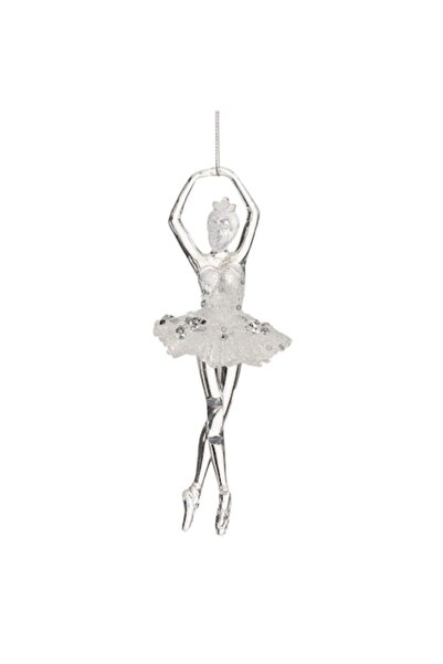 OEM Ornament Brad Craciun, Balerina, Transparent, Sclipici, 17 cm, Plastic