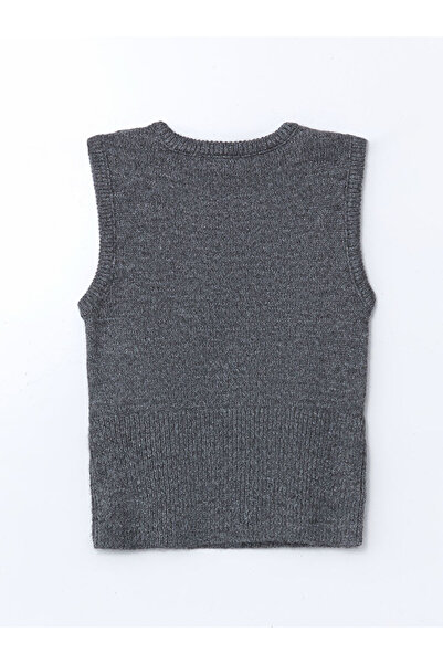 LC Waikiki Anthracite Crew Neck Women's Knitwear Sweater