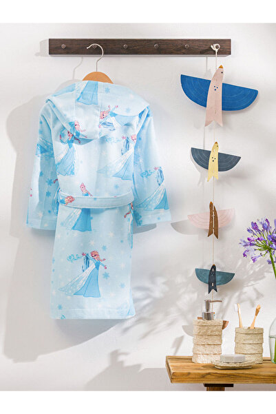 LC Waikiki Blue Printed Girl's Bathrobe