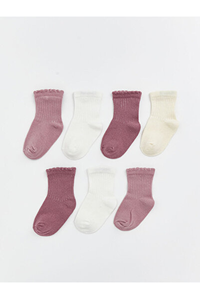 LC Waikiki Lila Basic Baby Girl Socks 7-Pack