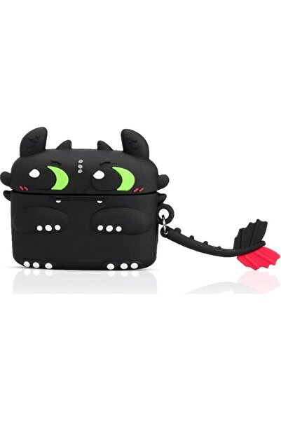 Dmay Apple AirPods Pro 3. Nesil (2025) Compatible Figured Silicone Case with Keychain Case