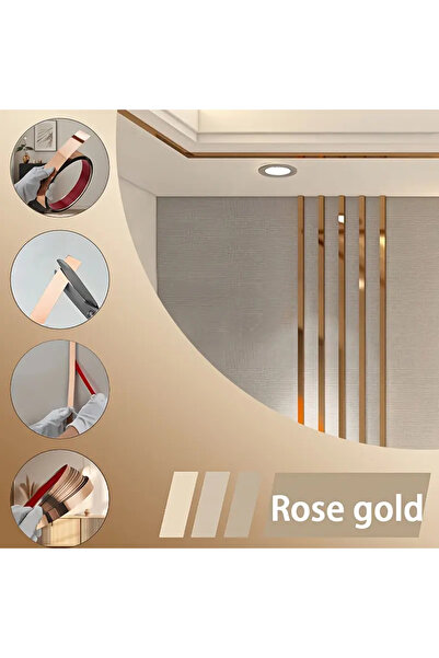MaffStuff MaffStuff® Rose Gold Stainless Steel Self-Adhesive Tape 1x500 cm – Water Resistant