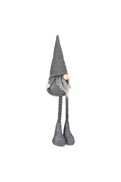 OEM Decorative Christmas Gnome Figurine with Long Legs, Grey, Hat, 55 cm