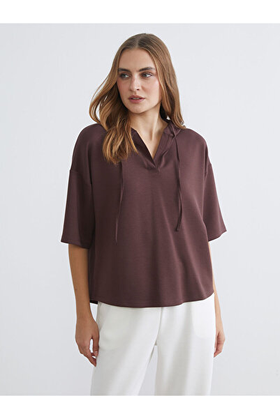 LC Waikiki Sparkling Choices from Shining Store |   Plain Short Sleeve Women's Hoodie