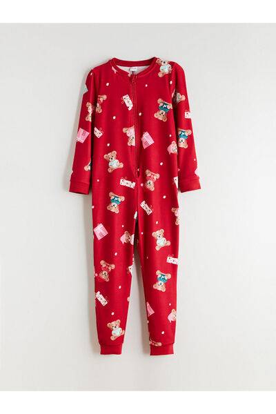 LC Waikiki كيس نوم للفتيات بتصميم عيد الميلاد باللون الأحمر