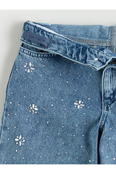 LC Waikiki Blue Wideleg Stone Girls' Jean Pants