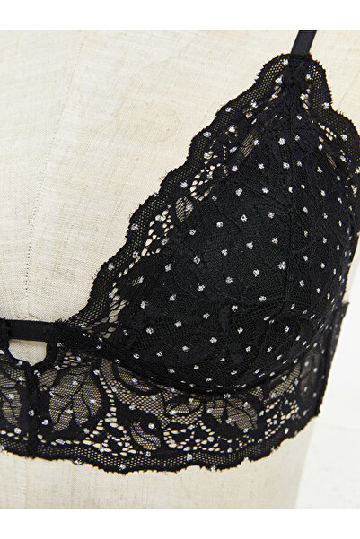 LC Waikiki Black Underwire-Free Unpadded Lace Bralette