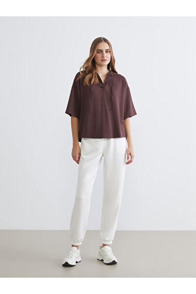 LC Waikiki Sparkling Choices from Shining Store |   Plain Short Sleeve Women's Hoodie