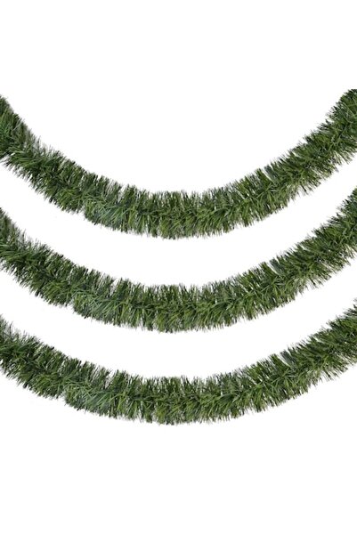 OEM Christmas Decorative Tinsel, 3m x 8cm, Green, Plastic