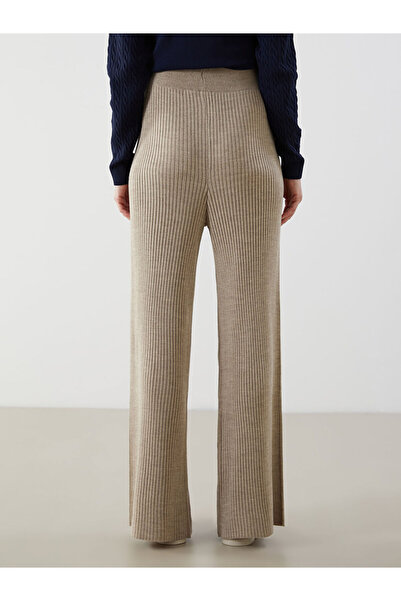 LC Waikiki Beige Elastic Waist Women's Knitwear Trousers