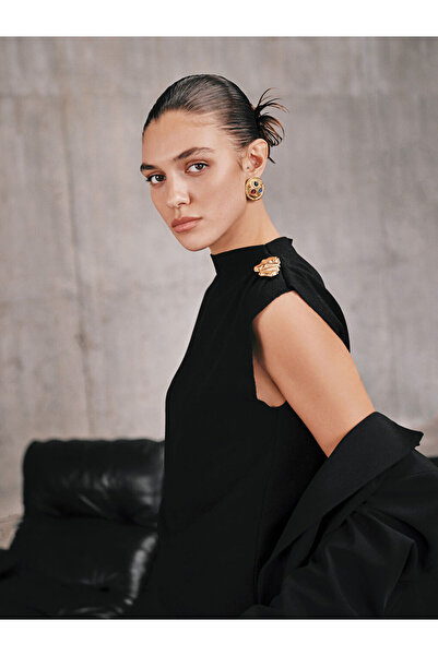 LC Waikiki Black Mock Neck Women's Knitwear Sweater