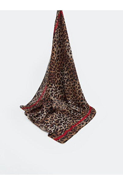 LC Waikiki Brown Leopard Patterned Women's Shawl