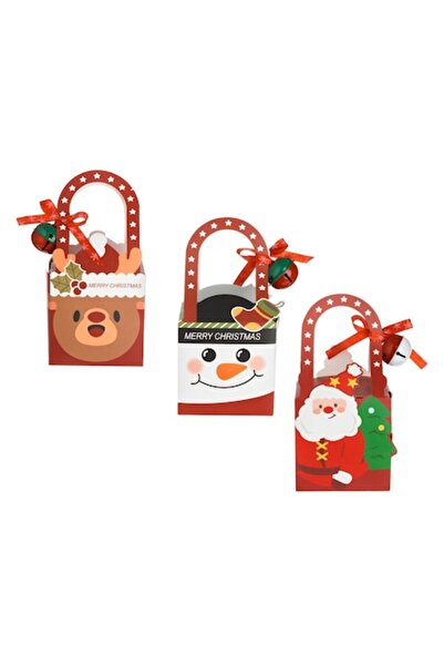 OEM Cutii de bomboane de Crăciun din hârtie cu figurine și clopoței 10x10x10c...