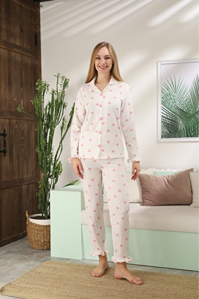 LİLA İÇ GİYİM БЮРМУЧЕК ДОВГОРУКА ПІЖАМА - З СЕРДЕЧКОМ