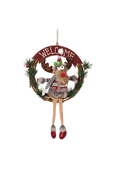 OEM Coroană de Crăciun cu reni, 30 cm