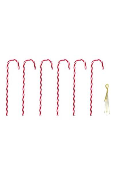 OEM Set ornamente de Crăciun în formă de baston de bomboane, roșu și alb, 18 ...