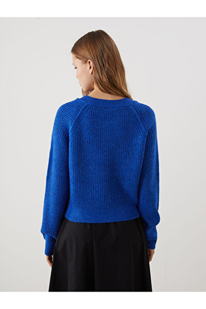 LC Waikiki Navy Blue Crew Neck Women's Knitwear Sweater