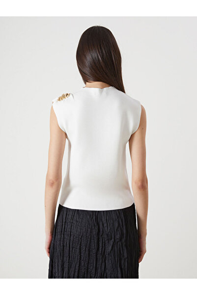 LC Waikiki Ecru Mock Neck Women's Knitwear Sweater