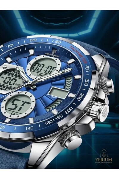 ZERİUM Dual Motion Chrono – 3Atm Dual Display Sporty Men's Watch with Calendar & Alarm Function