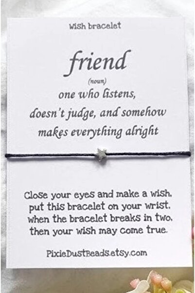 Siyah Kadın Yıldız Objeli Siyah Renk Floş İpli Şans Bilekliği