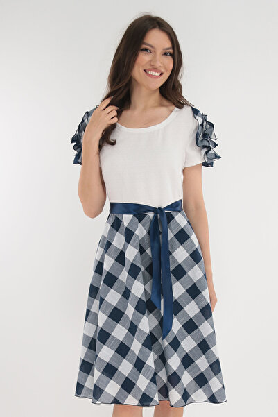 Vanessa Line RO White wrap dress with Printed