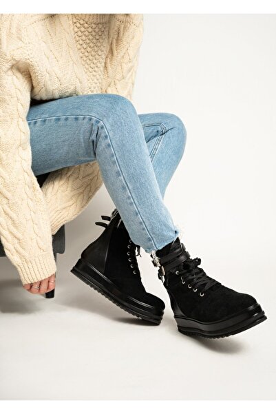 Vanilla Days Ghete Alma negre din piele întoarsă Urban Elegance