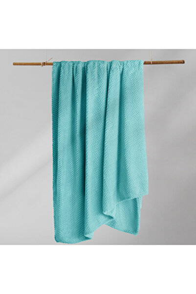 Deco King Modern style blanket with embossed jacquard pattern, Henry, 240 g/m2, 220x240 cm, turquoise