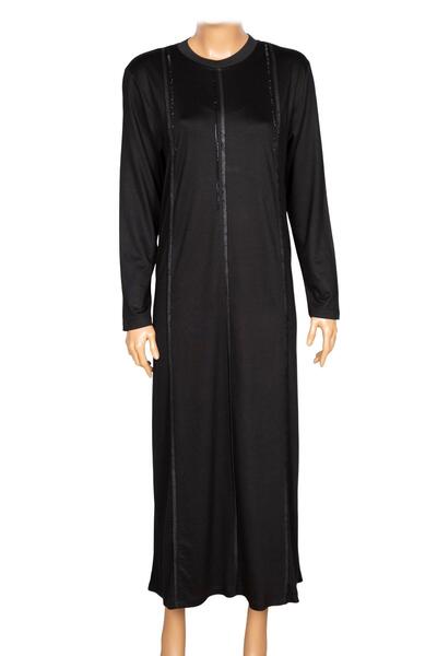 Elele Women's Livia Plus Size Ribbed Floor-Length Black Dress