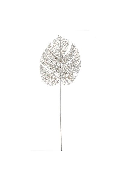 OEM Decorative Branch - Beige Champagne Leaf with Sequins & Glitter, 25x30cm, 66cm Length