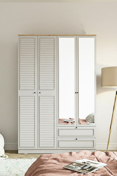 SARMOBİ Taiga 4 Kapaklı 2 Çekmeceli Gardırop