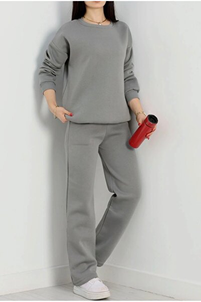 DuRu LiNe Üç İplik Şardonlu Eşofman Takımı – Rahat Kalıp Günlük Spor Kombin