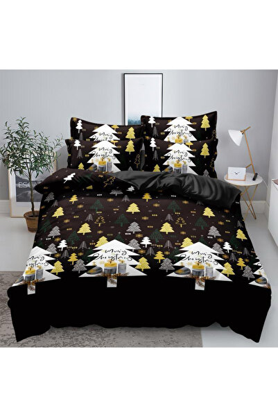 FIONNA.RO Lenjerie De Pat Finet Premium Craciun 6 Piese - Brazi De Craciun