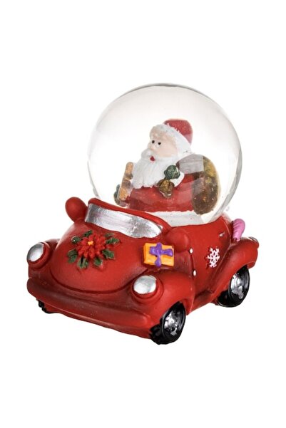 OEM Glob de zăpadă decorativ Moș Crăciun cu sac de cadouri, 5 cm, roșu