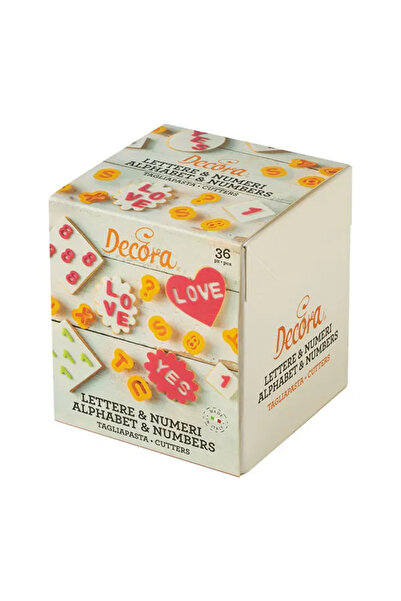 DECORA Set of 36 plastic alphanumeric cutters, 1.6 cm