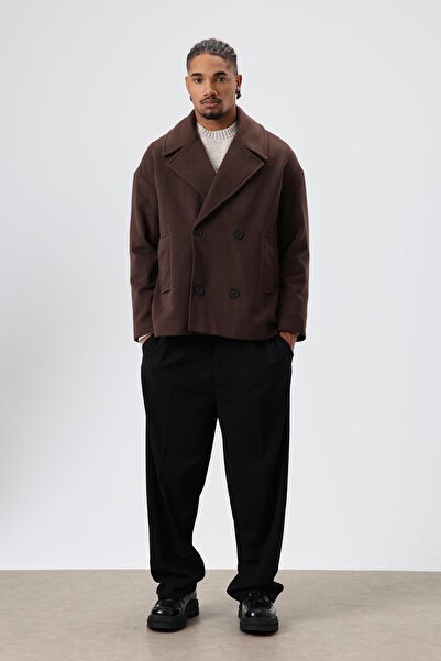 VAMOSCLO oversized διπλό πέτο Κοντό σακάκι καφέ