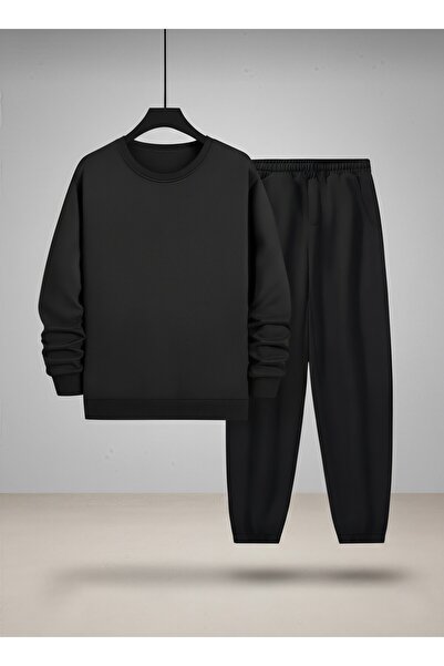 LORVEX Set de hanorac și pantaloni de trening unisex pentru copii, fără impri...