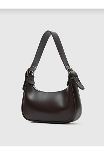 DEMİROĞLU EV TEKSTİL Oval Baguette Shoulder Bag Bitter Coffee