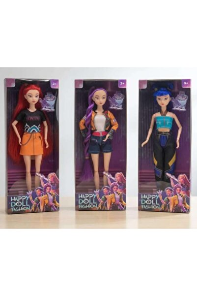 victiny Set of 3 doll figures, flexible joints, multicolor