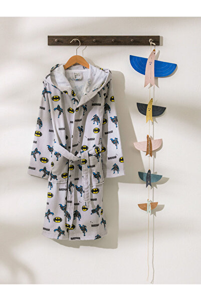 LC Waikiki Gray Printed Boy's Bathrobe