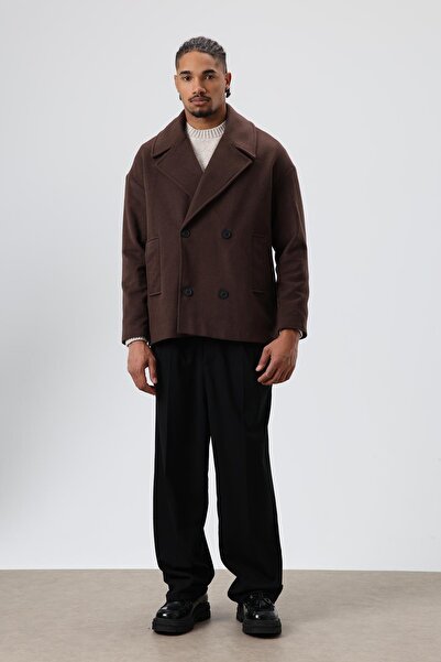 VAMOSCLO oversized διπλό πέτο Κοντό σακάκι καφέ