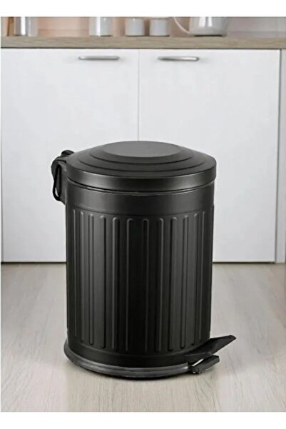 Begin Power Vintage 5 Lt Trash Can with Slow-Close Lid Office Kitchen Bathroom Balcony Trash Can Black
