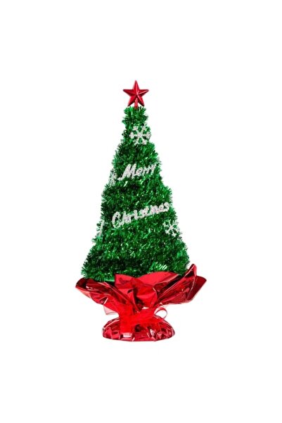 OEM Green Tinsel Decorative Christmas Tree 26cm