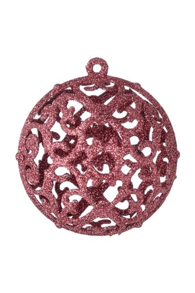 OEM Christmas Baubles Set, Glitter Model, Plastic, Pink-Gold, 6 Pieces, 6 cm